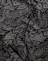 Black Olive With Zebra Printed Super soft premium Satin Cotton Shirt