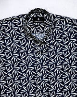 JADE BLACK AND WHITE FLORAL PRINTED PREMIUM COTTON SHIRT