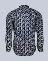 JADE BLACK AND WHITE FLORAL PRINTED PREMIUM COTTON SHIRT