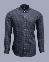 VENUS BLACK AND GRAY WINDOWPANE COTTONSHIT