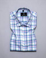 Gant Green Bright White &  Pink-Green Multicolored Plaid Royal Oxford Checks Premium Cotton Shirt