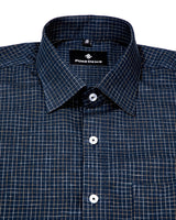 JADE BLACK MICRO CHECK PREMIUM GIZA COTTON SHIRT