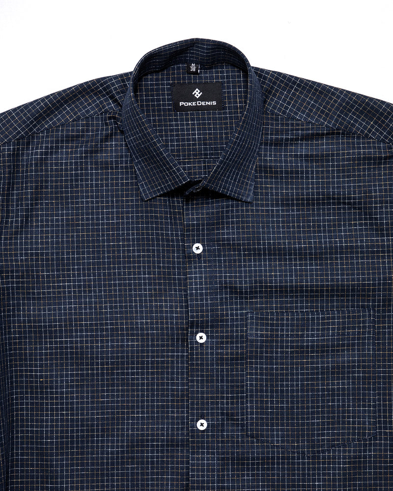 JADE BLACK MICRO CHECK PREMIUM GIZA COTTON SHIRT