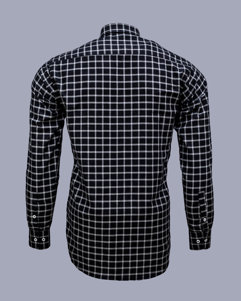 JADE BLACK CHECKED PREMIUM COTTON SHIRT