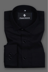 king's black plain shirt