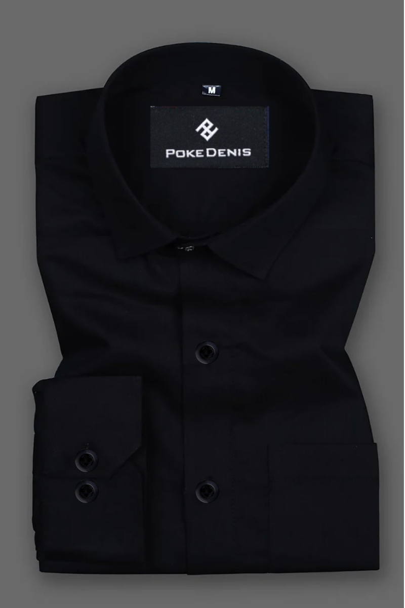 king's black plain shirt