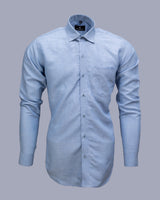 WATER BLUE DOBBY TEXTURED SUPPER SOFT GIZA COTTON SHIRT