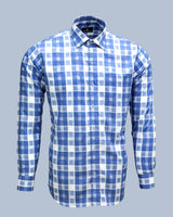 CANVAS LIGHT BLUE WITH WHITE CHECK SOFT COTTON SHIRT