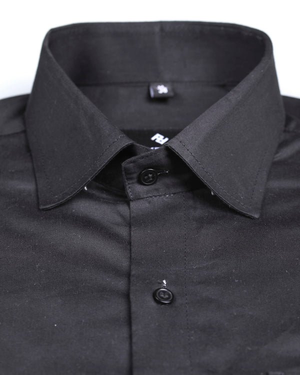 king's black plain shirt