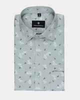 gentle's green leaf printed shirt