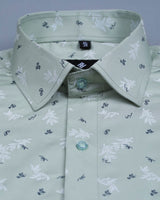 gentle's green leaf printed shirt