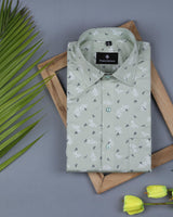 gentle's green leaf printed shirt