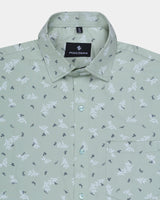 gentle's green leaf printed shirt