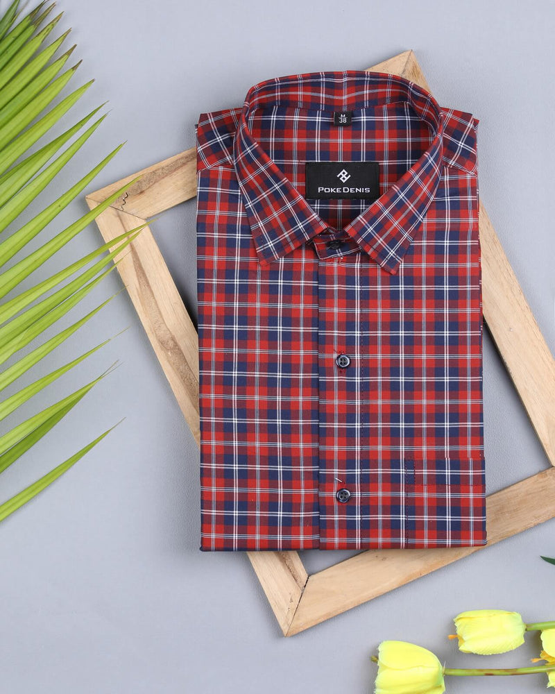 comfortable red check shirt