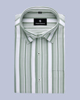 SUPPLE GREEN STRIPED SOFT COTTON SHIRT