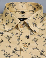 catchy cream classic printed shirt