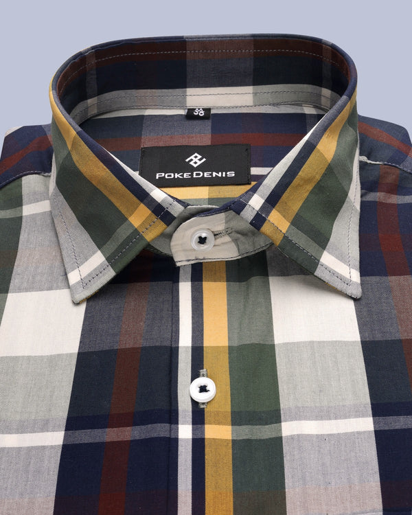 BLUE-GRAY IN CRAVEN PLAID PREMIUM COTTON SHIRT