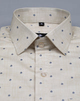 designed cream printed shirt