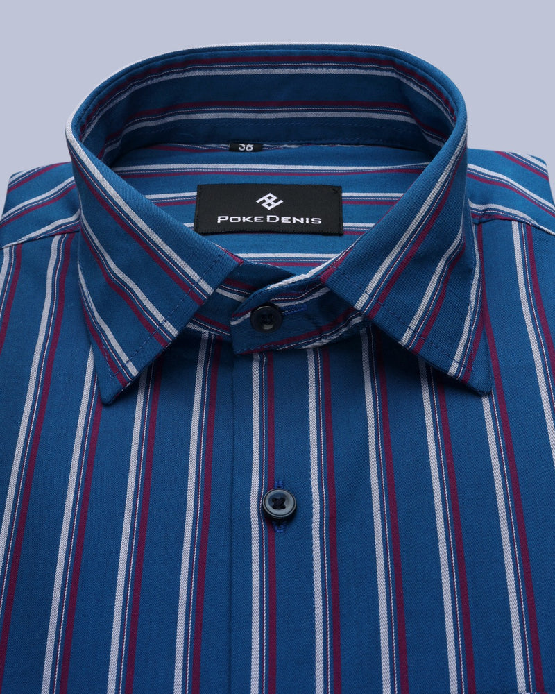 ULTRAMARINE PINK-GRAY STRIPED PREMIUM COTTON SHIRT