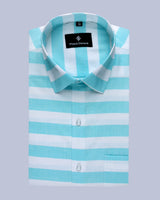 HORIZONE WHITE STRIPED SOFT COTTON SHIRT