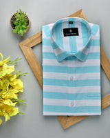 HORIZONE WHITE STRIPED SOFT COTTON SHIRT