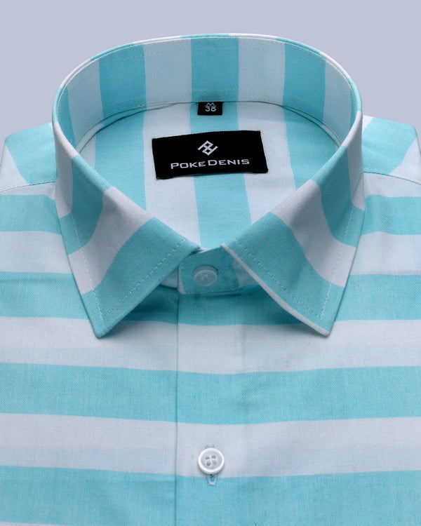 HORIZONE WHITE STRIPED SOFT COTTON SHIRT