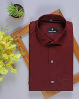 Maroon Jacquard Dobby premium Cotton Shirt