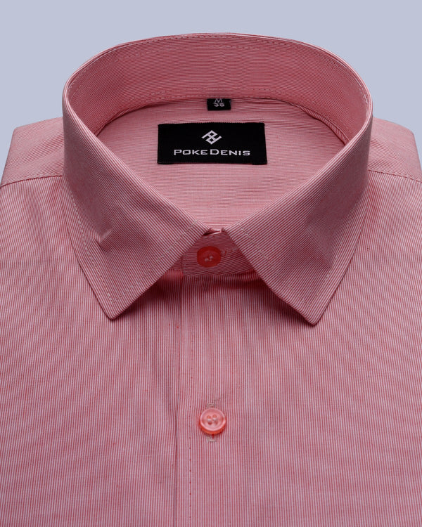 LUMINAIRE PEACH STRIPED OXFORD SHIRT