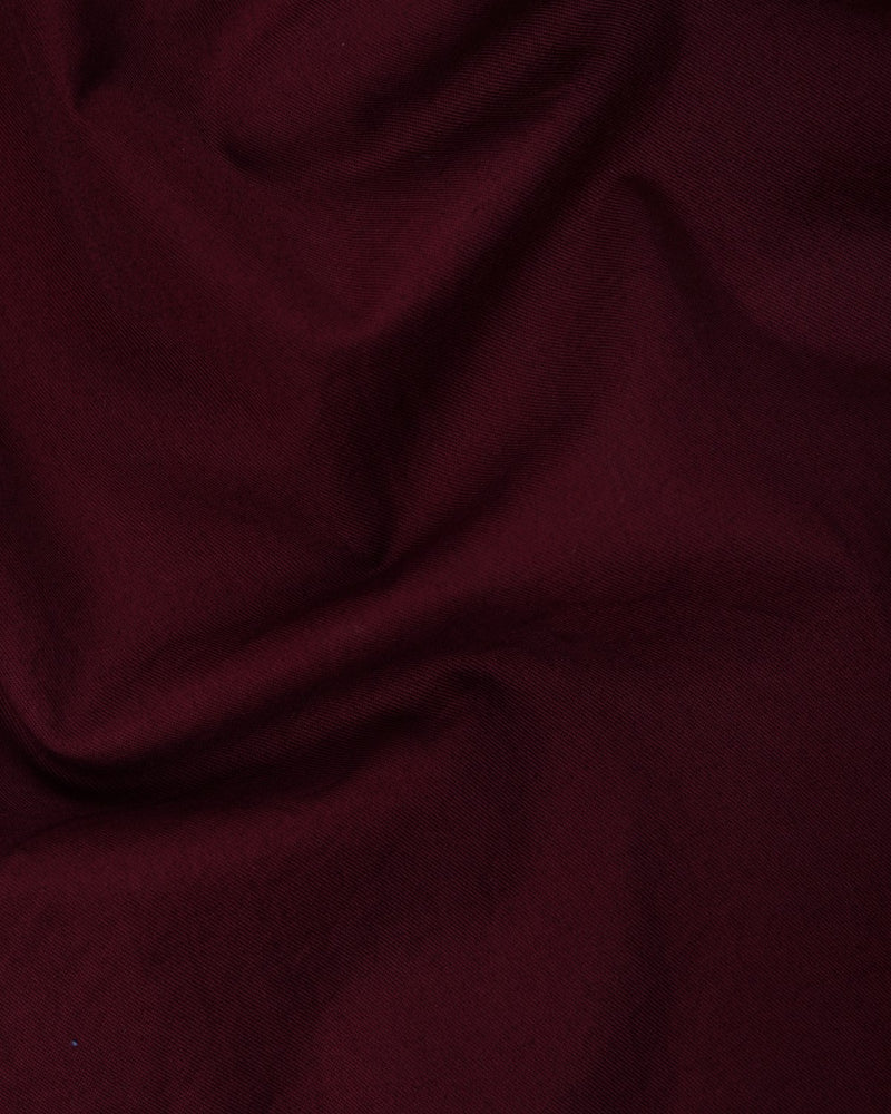 ELEGANT MAROON PLAIN TWILL PREMIUM COTTON SHIRT