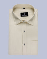 LIGHT YELLOW GIZA BIRD EYE PREMIUM COTTON SHIRT