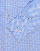 Sky-Blue Dotted Premium Cotton Shirt