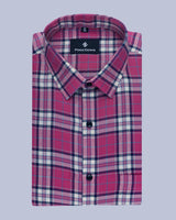 PINK WITH WHITE PLAID SOFT COTTON SHIRT