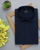 ROYAL BLUE PLAIN PREMIUM TWILL COTTON SHIRT