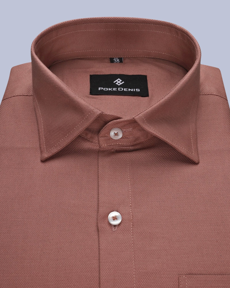 RUST PEACH PLAIN PREMIUM COTTON SHIRT