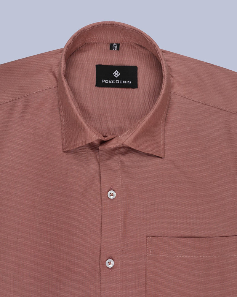 RUST PEACH PLAIN PREMIUM COTTON SHIRT