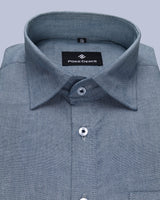 SEA BLUE PLAIN OXFORD LUXURIOUS COTTON SHIRT