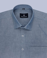 SEA BLUE PLAIN OXFORD LUXURIOUS COTTON SHIRT