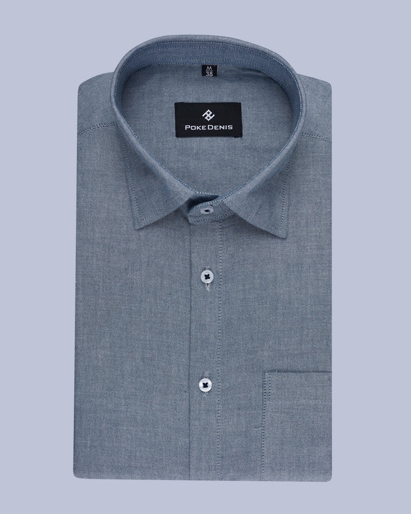 SEA BLUE PLAIN OXFORD LUXURIOUS COTTON SHIRT