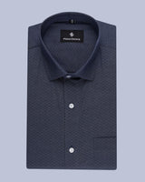 DARK-BLUE SMALL DOTTED DOBBY PREMIUM COTTON SHIRT