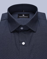 DARK-BLUE SMALL DOTTED DOBBY PREMIUM COTTON SHIRT