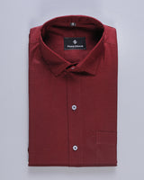 Maroon Jacquard Dobby premium Cotton Shirt