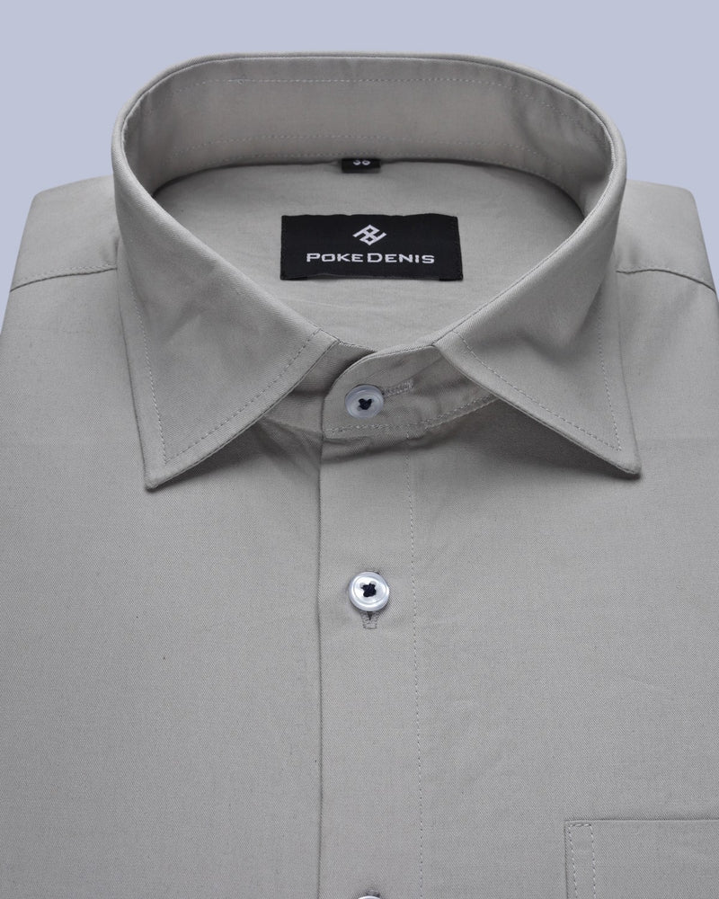 CLOUD GREY LUXURIOUS OXFORD COTTON SHIRT