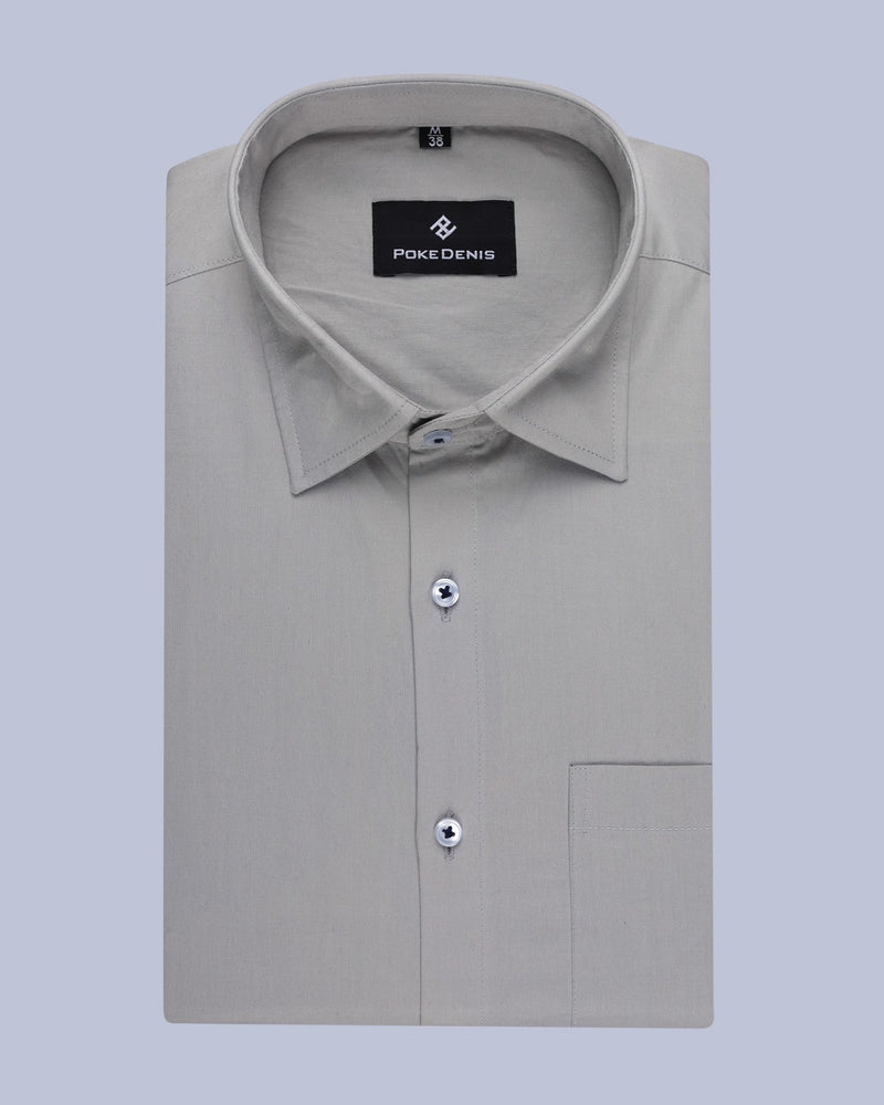 CLOUD GREY LUXURIOUS OXFORD COTTON SHIRT