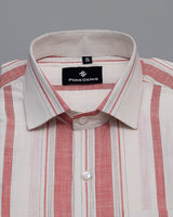 Pink Striped with Dark white  pure cotton shirt