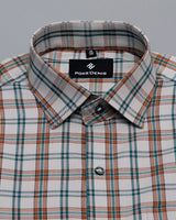 STILET CREAM WITH RAMA MOORUN CHECK PLAID SOFT TWILL GIZA COTTON SHIRT