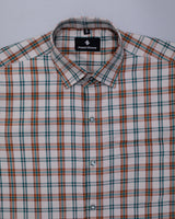 STILET CREAM WITH RAMA MOORUN CHECK PLAID SOFT TWILL GIZA COTTON SHIRT